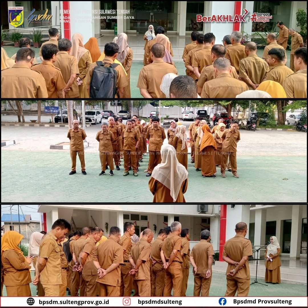 Pelaksanaan apel pagi dan pembacaan Naskah Internalistik Anti Korupsi 